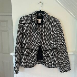 White House Black Market Women’s Tweed Fringe Blazer size 8